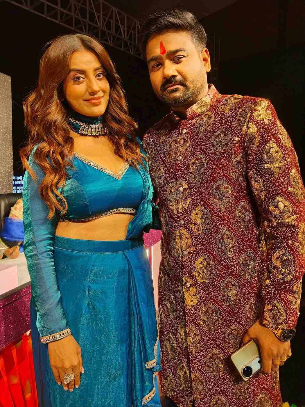 Alok Kumar with Akshra Singh