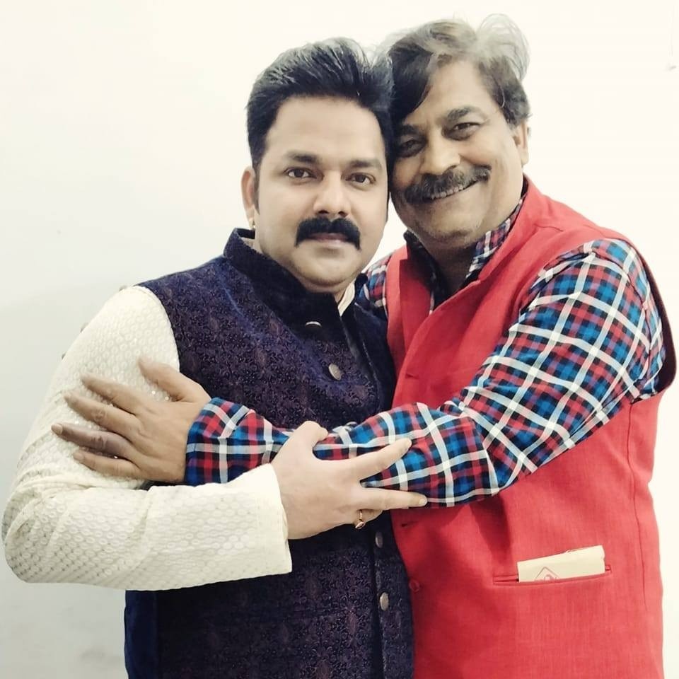 Anand Mohan Pandey with Pawan Singh